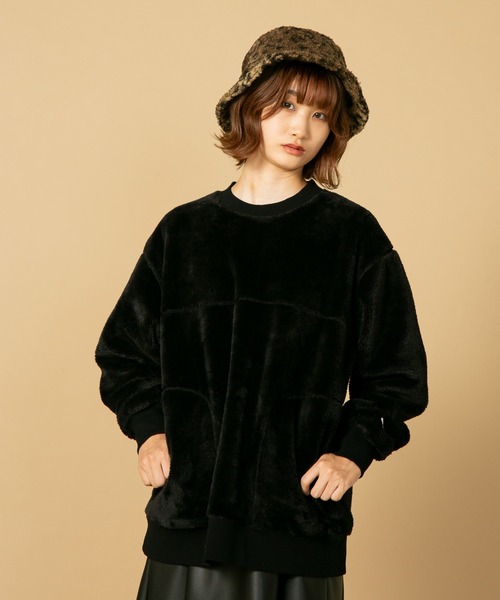 JEMORGAN（ジェーイーモーガン）の「【JEMORGAN/ジェイイーモーガン】ボアボンディング　ビッグシルエット　トレーナー　スウェット（スウェット・メンズ・ブラック/ダークブラウン/カーキ・MEDIUM/LARGE/X-LARGE）」の4枚目の写真