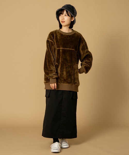 JEMORGAN（ジェーイーモーガン）の「【JEMORGAN/ジェイイーモーガン】ボアボンディング　ビッグシルエット　トレーナー　スウェット（スウェット・メンズ・ブラック/ダークブラウン/カーキ・MEDIUM/LARGE/X-LARGE）」の17枚目の写真