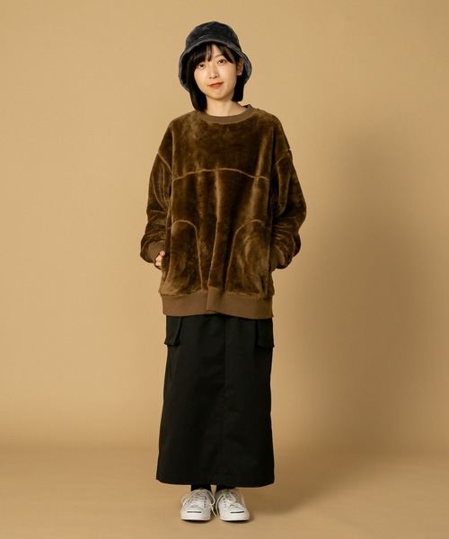 JEMORGAN（ジェーイーモーガン）の「【JEMORGAN/ジェイイーモーガン】ボアボンディング　ビッグシルエット　トレーナー　スウェット（スウェット・メンズ・ブラック/ダークブラウン/カーキ・MEDIUM/LARGE/X-LARGE）」の16枚目の写真