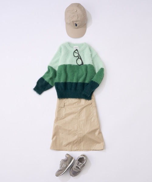 CIAOPANIC TYPY（チャオパニックティピー）の「【WEB限定】【KIDS】グラデーションボーダーシャギーニット（ニット/セーター・キッズ・ピンク/グリーン/グレー・M/XL/S/L/XXL）」の11枚目の写真