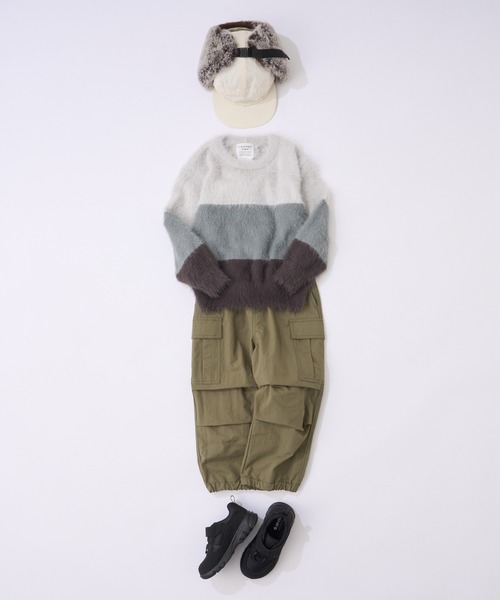 CIAOPANIC TYPY（チャオパニックティピー）の「【WEB限定】【KIDS】グラデーションボーダーシャギーニット（ニット/セーター・キッズ・ピンク/グリーン/グレー・M/XL/S/L/XXL）」の10枚目の写真