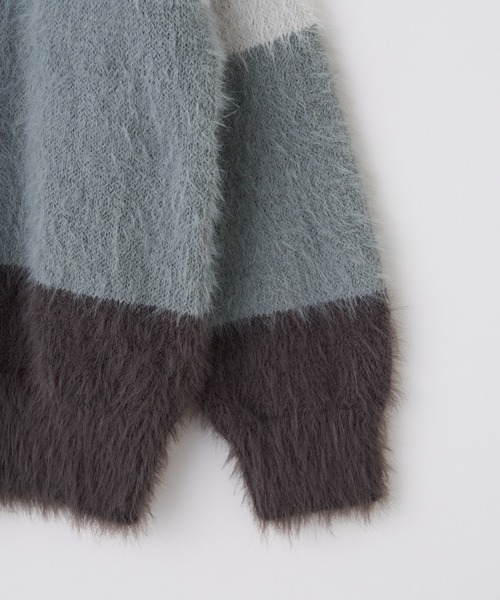 CIAOPANIC TYPY（チャオパニックティピー）の「【WEB限定】【KIDS】グラデーションボーダーシャギーニット（ニット/セーター・キッズ・ピンク/グリーン/グレー・M/XL/S/L/XXL）」の14枚目の写真