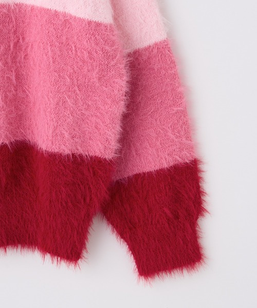 CIAOPANIC TYPY（チャオパニックティピー）の「【WEB限定】【KIDS】グラデーションボーダーシャギーニット（ニット/セーター・キッズ・ピンク/グリーン/グレー・M/XL/S/L/XXL）」の18枚目の写真