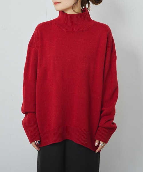 PUAL CE CIN(ピュアルセシン)の「ハンドウォッシャブル ハイネックニットプルオーバー(ニット/セーター・レディース・キャメル/レッド/グレー/ブルー/ブラック・FREE)」の18枚目の写真