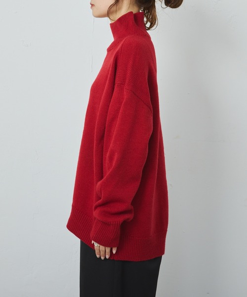 PUAL CE CIN(ピュアルセシン)の「ハンドウォッシャブル ハイネックニットプルオーバー(ニット/セーター・レディース・キャメル/レッド/グレー/ブルー/ブラック・FREE)」の19枚目の写真