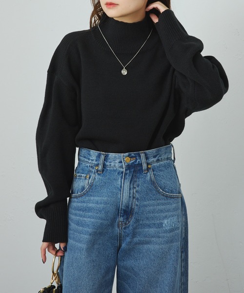 PUAL CE CIN(ピュアルセシン)の「ハンドウォッシャブル ハイネックニットプルオーバー(ニット/セーター・レディース・キャメル/レッド/グレー/ブルー/ブラック・FREE)」の14枚目の写真