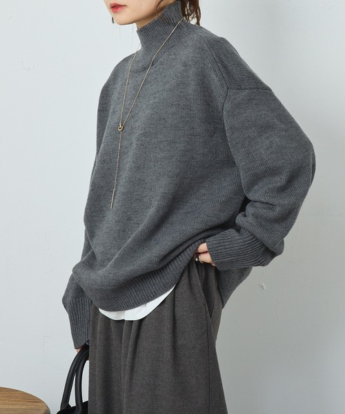 PUAL CE CIN(ピュアルセシン)の「ハンドウォッシャブル ハイネックニットプルオーバー(ニット/セーター・レディース・キャメル/レッド/グレー/ブルー/ブラック・FREE)」の11枚目の写真