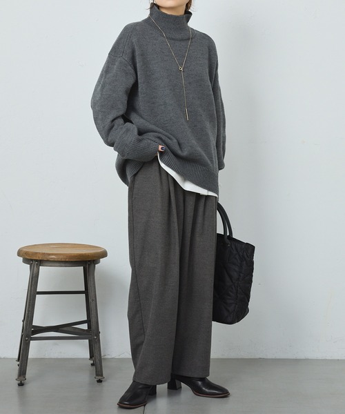 PUAL CE CIN(ピュアルセシン)の「ハンドウォッシャブル ハイネックニットプルオーバー(ニット/セーター・レディース・キャメル/レッド/グレー/ブルー/ブラック・FREE)」の12枚目の写真