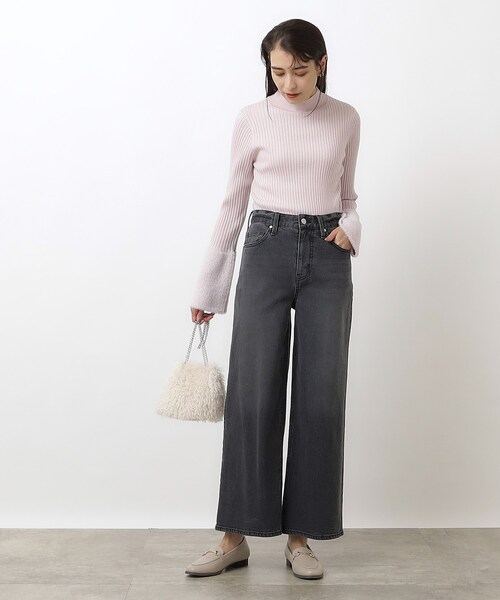 OPAQUE.CLIP（オペークドットクリップ）の「◆シャギーフレアスリーブニット【洗濯機洗い可】（ニット/セーター・レディース・オフホワイト/チャコールグレー/ピンク・00）」の8枚目の写真