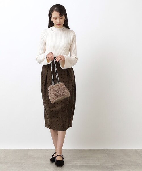 OPAQUE.CLIP（オペークドットクリップ）の「◆シャギーフレアスリーブニット【洗濯機洗い可】（ニット/セーター・レディース・オフホワイト/チャコールグレー/ピンク・00）」の11枚目の写真