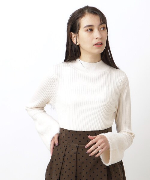 OPAQUE.CLIP（オペークドットクリップ）の「◆シャギーフレアスリーブニット【洗濯機洗い可】（ニット/セーター・レディース・オフホワイト/チャコールグレー/ピンク・00）」の12枚目の写真