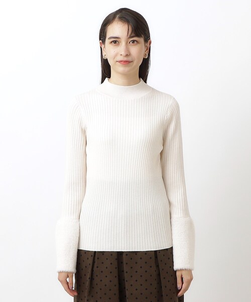 OPAQUE.CLIP（オペークドットクリップ）の「◆シャギーフレアスリーブニット【洗濯機洗い可】（ニット/セーター・レディース・オフホワイト/チャコールグレー/ピンク・00）」の19枚目の写真