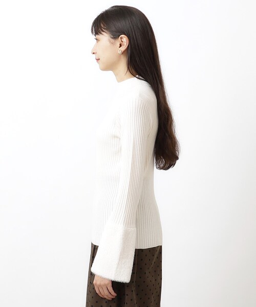 OPAQUE.CLIP（オペークドットクリップ）の「◆シャギーフレアスリーブニット【洗濯機洗い可】（ニット/セーター・レディース・オフホワイト/チャコールグレー/ピンク・00）」の20枚目の写真