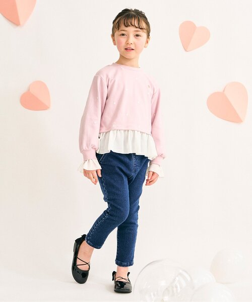 apres les cours（アプレレクール）の「【裏起毛・あったか】ハートポケットきゅんパンツ（その他パンツ・キッズ・ベージュ/アイボリー/ブラック/インディゴブルー/ブラウン/ラベンダー・120/130/100/140/110/80/90）」の9枚目の写真