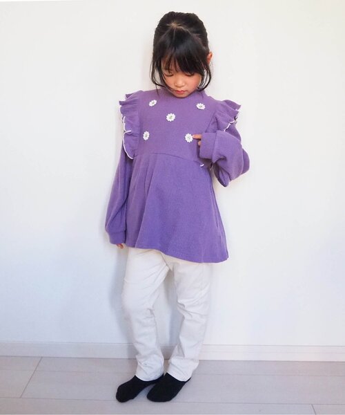 apres les cours（アプレレクール）の「【裏起毛・あったか】ハートポケットきゅんパンツ（その他パンツ・キッズ・ベージュ/アイボリー/ブラック/インディゴブルー/ブラウン/ラベンダー・120/130/100/140/110/80/90）」の12枚目の写真