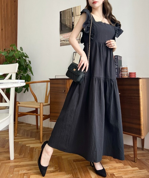 さくらこ様 ワッシャーコットン ティアードワンピース さくらこ様