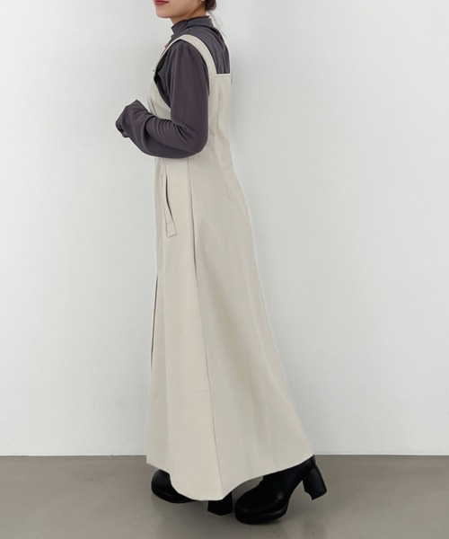 Olu.（オルドット）の「フロントスリットジャンパースカート（ジャンパースカート・レディース・ブラック/ライトグレー・FREE）」の10枚目の写真