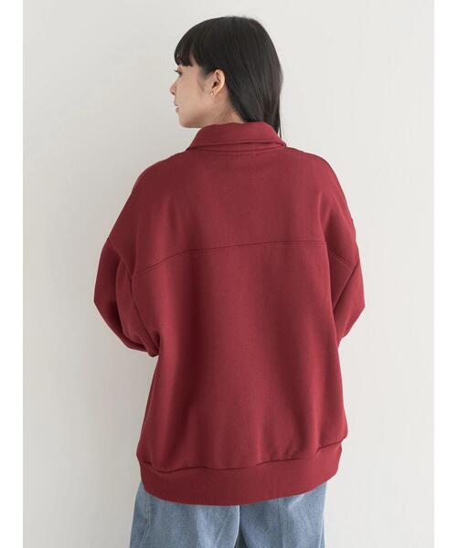 earth music&ecology（アースミュージックアンドエコロジー）の「ハーフジップロゴチュニック（チュニック・レディース・アイボリー/ライトグレー/バーガンディー・FREE）」の7枚目の写真