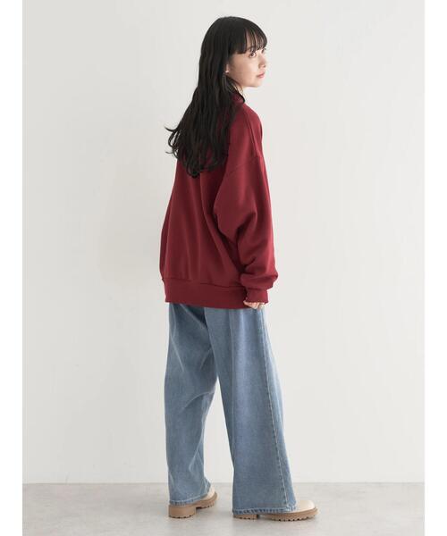 earth music&ecology（アースミュージックアンドエコロジー）の「ハーフジップロゴチュニック（チュニック・レディース・アイボリー/ライトグレー/バーガンディー・FREE）」の10枚目の写真