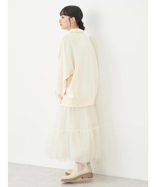 earth music&ecology（アースミュージックアンドエコロジー）の「ハーフジップロゴチュニック（チュニック・レディース・アイボリー/ライトグレー/バーガンディー・FREE）」の14枚目の写真