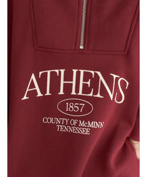 earth music&ecology（アースミュージックアンドエコロジー）の「ハーフジップロゴチュニック（チュニック・レディース・アイボリー/ライトグレー/バーガンディー・FREE）」の21枚目の写真