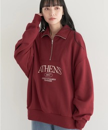 earth music&ecology | ハーフジップロゴチュニック(チュニック)