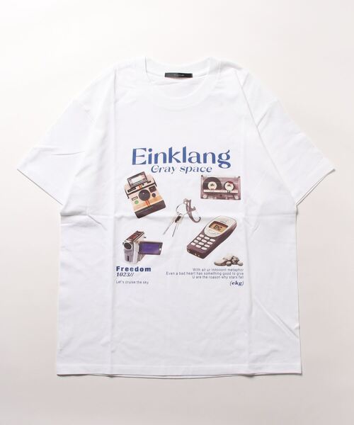 B.I.D.(ビーアイディー)の「プリントショートスリーブTシャツ(Tシャツ/カットソー・レディース・ホワイト・MEDIUM/LARGE)」の1枚目の写真