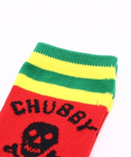 CHUBBYGANG(チャビーギャング)の「スカルライン クルーソックス(ソックス/靴下・キッズ・ホワイト/ブラック/レッド・16/13/19/22)」の4枚目の写真