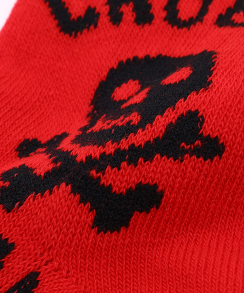 CHUBBYGANG(チャビーギャング)の「スカルライン クルーソックス(ソックス/靴下・キッズ・ホワイト/ブラック/レッド・16/13/19/22)」の6枚目の写真