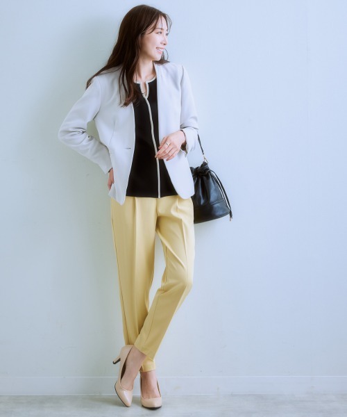 7days Life Styling(セブンデイズライフスタイリング)の「【裏側起毛】配色使いキーネックトップス(Tシャツ/カットソー・レディース・アイボリー/ブラック・L/S/LL/M)」の9枚目の写真