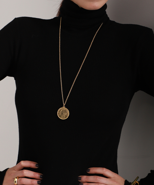 VERMEIL par iena（ヴェルメイユパーイエナ）の「【BEN AMUN/ベン アムン】Coin long ネックレス（ネックレス・レディース・ゴールド・FREE）」の3枚目の写真