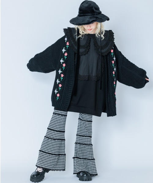 キャンディストリッパー チェックニットカーディガン Candy Stripper