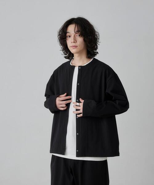 セール】極楽FITクルーネックストレッチカーディガン