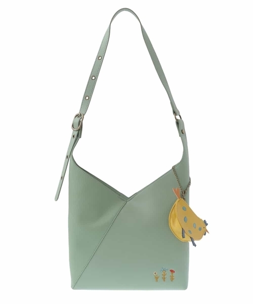 【チャームポーチ付き】カシュクールデザインワンハンドルバッグ