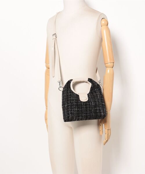 Bab（バブ）の「2WAYツイードハンドバッグ（ハンドバッグ・レディース・ブラック/アイボリー/ベージュ・ONESIZE）」の20枚目の写真