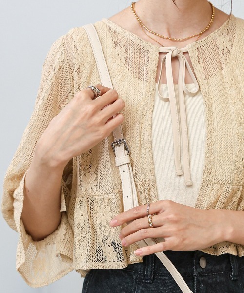 Bab（バブ）の「2WAYツイードハンドバッグ（ハンドバッグ・レディース・ブラック/アイボリー/ベージュ・ONESIZE）」の5枚目の写真