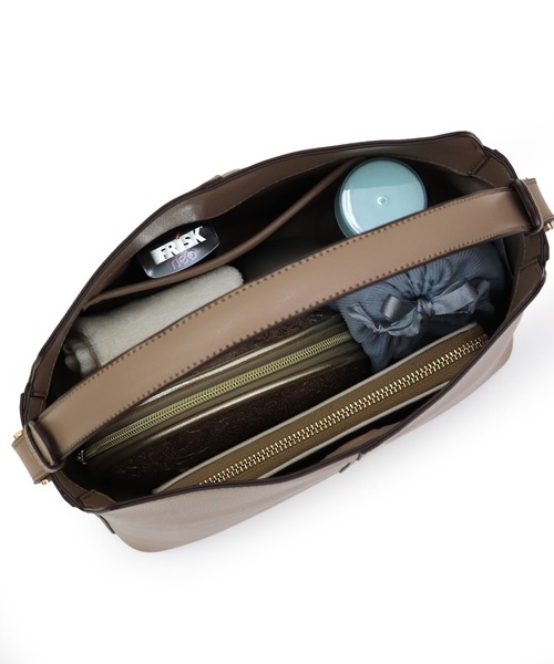 MIAN （ミアン）の「重ねフラップ2wayハンドバッグ（ハンドバッグ・レディース・モカ/アイボリー/ブラック・FREE）」の10枚目の写真