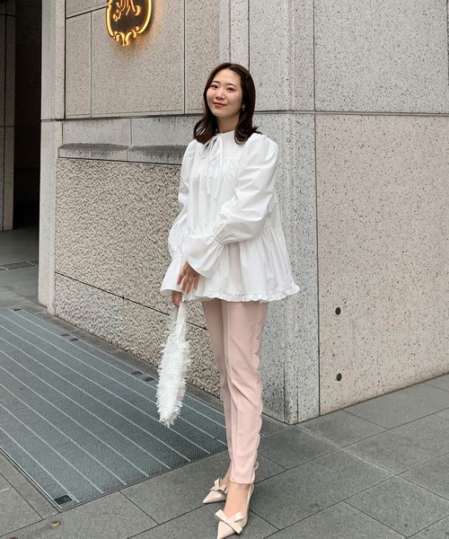 Fit more(フィットモア)の「スカラップテーパードパンツ(スラックス・レディース・ピンク/ネイビー/ブラック・PS/S)」の15枚目の写真
