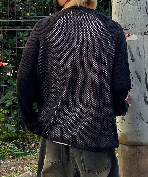 Snap club(スナップクラブ)の「【Snap club】 ポケット付きサークルワッペンメッシュニット(ニット/セーター・レディース・ライトグレー/グリーン/ブラック/アイボリー/ブルー・M/L)」の17枚目の写真