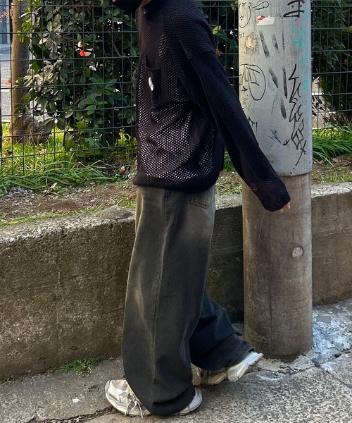 Snap club(スナップクラブ)の「【Snap club】 ポケット付きサークルワッペンメッシュニット(ニット/セーター・レディース・ライトグレー/グリーン/ブラック/アイボリー/ブルー・M/L)」の19枚目の写真