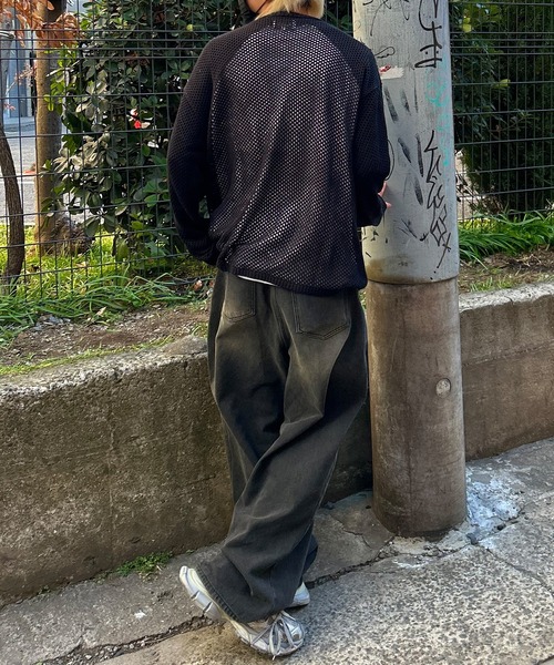 Snap club(スナップクラブ)の「【Snap club】 ポケット付きサークルワッペンメッシュニット(ニット/セーター・レディース・ライトグレー/グリーン/ブラック/アイボリー/ブルー・M/L)」の21枚目の写真