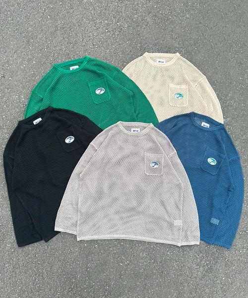 Snap club(スナップクラブ)の「【Snap club】 ポケット付きサークルワッペンメッシュニット(ニット/セーター・レディース・ライトグレー/グリーン/ブラック/アイボリー/ブルー・M/L)」の6枚目の写真