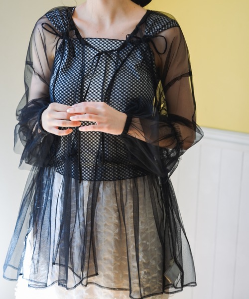 アパルトモン リジエール 25AW Tulle Blouse チュールブラウス L'Appartement DEUXIEME CLASSE - アパルトモン リジエール 25AW Tulle
