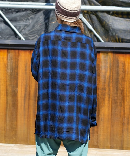 セール】RVCA メンズ OMBRER CHECK SHIRTS ロングスリーブシャツ