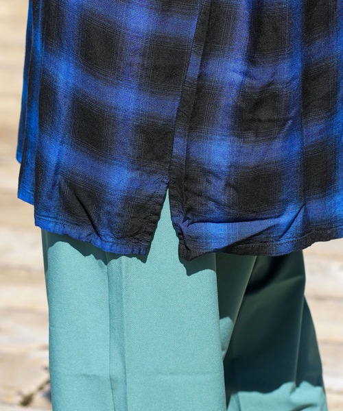 セール】RVCA メンズ OMBRER CHECK SHIRTS ロングスリーブシャツ