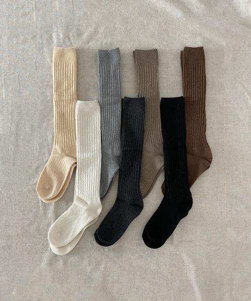 RUBY AND YOU（ルビーアンドユー）の「［select］リブハイソックス（ソックス/靴下・レディース・アイボリー/ブラック/グレー/ダークグレー/ホワイト/ブラウン/ブラウン系その他・FREE）」の8枚目の写真