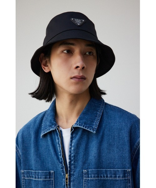 AZUL by moussy(アズールバイマウジー)の「ロゴプレートバケットハット(ハット・メンズ・ブラック・FREE)」の3枚目の写真