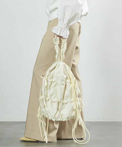 Firsthand（ファーストハンド）の「Firsthand/ファーストハンド 2WAY リボンギャザーナップサック / トートバッグ（バックパック/リュック・レディース・ブラック/シルバー/オフホワイト・FREE）」の17枚目の写真