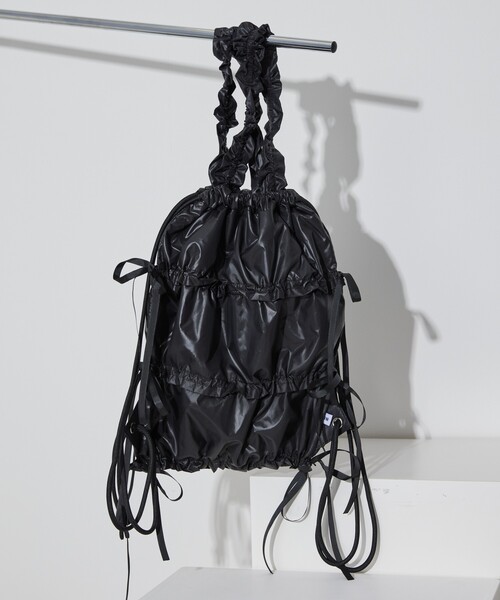 Firsthand（ファーストハンド）の「Firsthand/ファーストハンド 2WAY リボンギャザーナップサック / トートバッグ（バックパック/リュック・レディース・ブラック/シルバー/オフホワイト・FREE）」の13枚目の写真