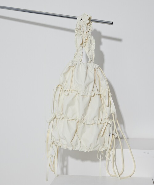 Firsthand（ファーストハンド）の「Firsthand/ファーストハンド 2WAY リボンギャザーナップサック / トートバッグ（バックパック/リュック・レディース・ブラック/シルバー/オフホワイト・FREE）」の12枚目の写真